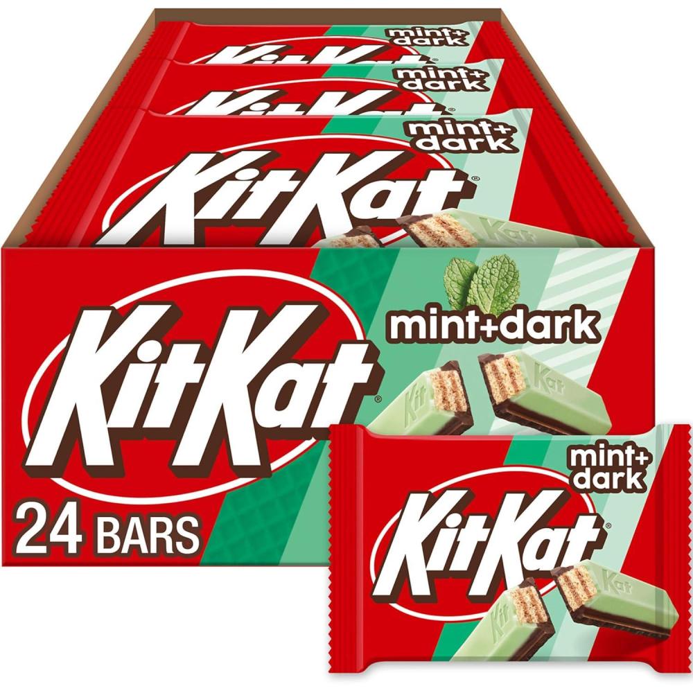 imageKIT KAT DUOS Dark Chocolate Mint Wafer Candy Bars 15 oz 24 Count