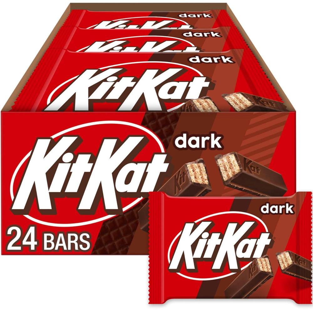 imageKIT KAT Dark Chocolate Wafer Candy Bars 15 oz 24 Count