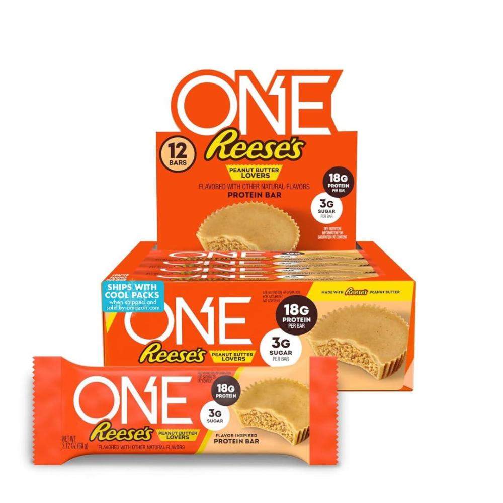 imageONE Protein Bars Hersheys Cookies n Creme Gluten Free with 18g Protein and 3g Sugar Pantry Staples 212 oz 12 CountReeses Peanut Butter Lover
