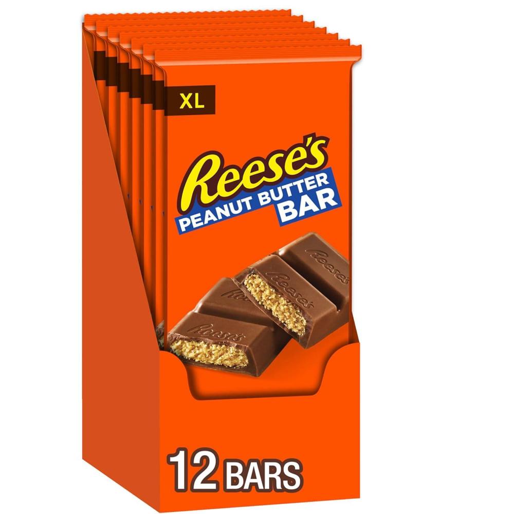 imageREESES Milk Chocolate Peanut Butter XL Candy Bars 425 oz 12 Count 12 PiecesMilk Chocolate Peanut Butter