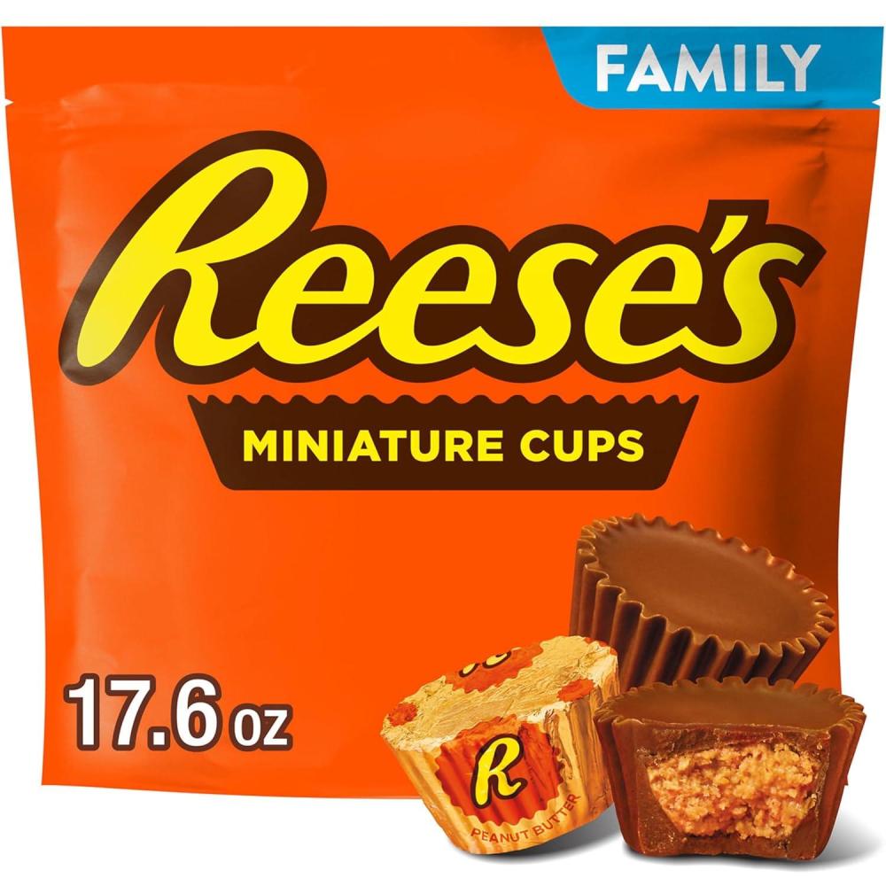 imageREESES Miniatures Milk Chocolate Peanut Butter Cups Candy Party Pack Halloween Candy 356 ozREESES Cups
