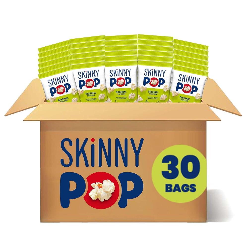 imageSkinnyPop Popcorn Original Whole Grain DairyFree Snack 065oz Bags 30ctOriginal