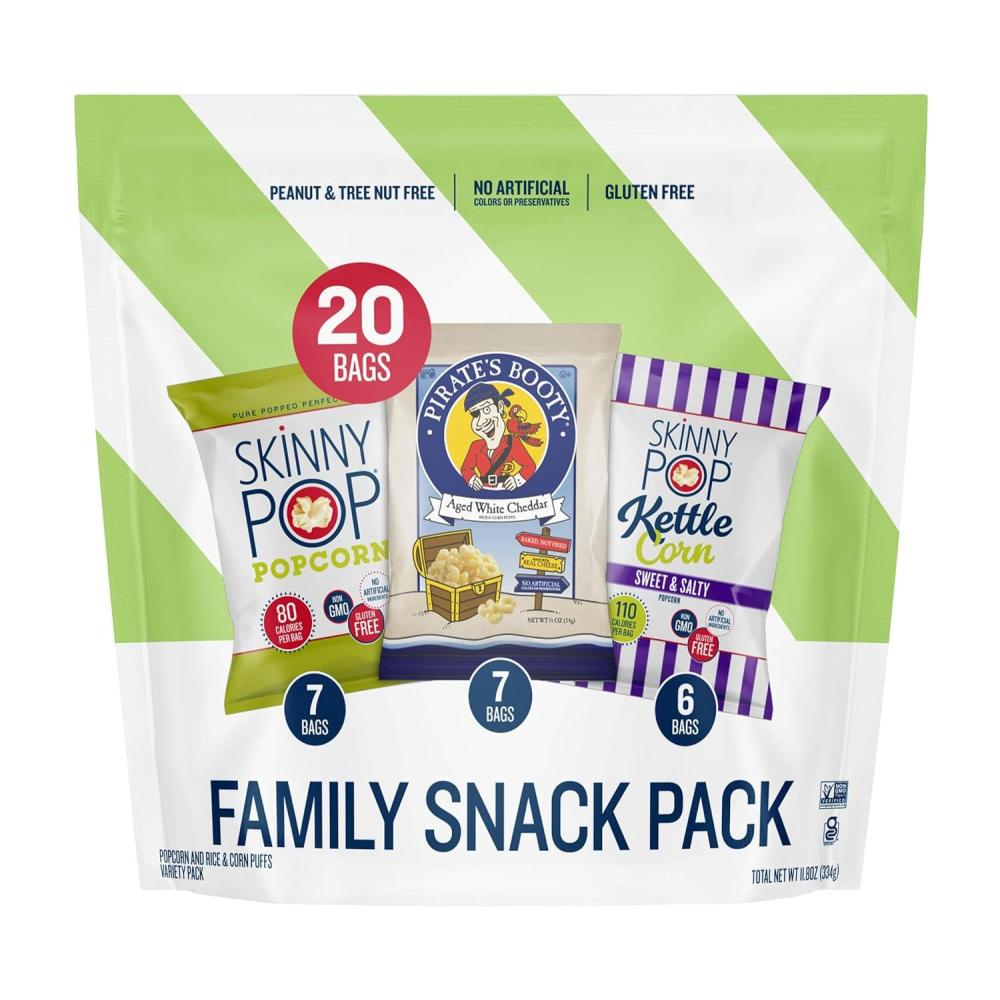 imageSkinnyPop Sweet ampamp Salty Variety Pack SkinnyPop Original and Kettle Corn Dots Cinnamon Sugar Pretzels Reeses Popcorn OntheGo Snacks Individually Sized Bags 15 CountFamily Snack Pack