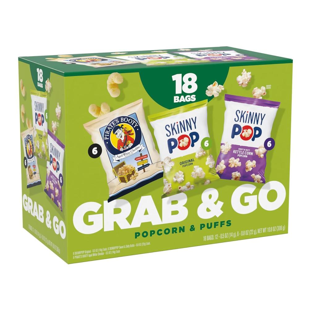 imageSkinnyPop Sweet ampamp Salty Variety Pack SkinnyPop Original and Kettle Corn Dots Cinnamon Sugar Pretzels Reeses Popcorn OntheGo Snacks Individually Sized Bags 15 CountLunch Box Mix Multipack