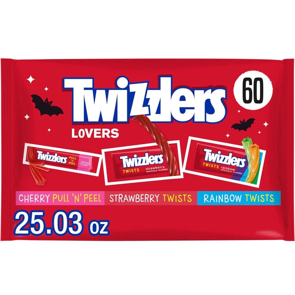 imageTWIZZLERS Assorted Flavored Licorice Style Candy Bulk Party Pack Halloween Candy 4634 ozAssorted
