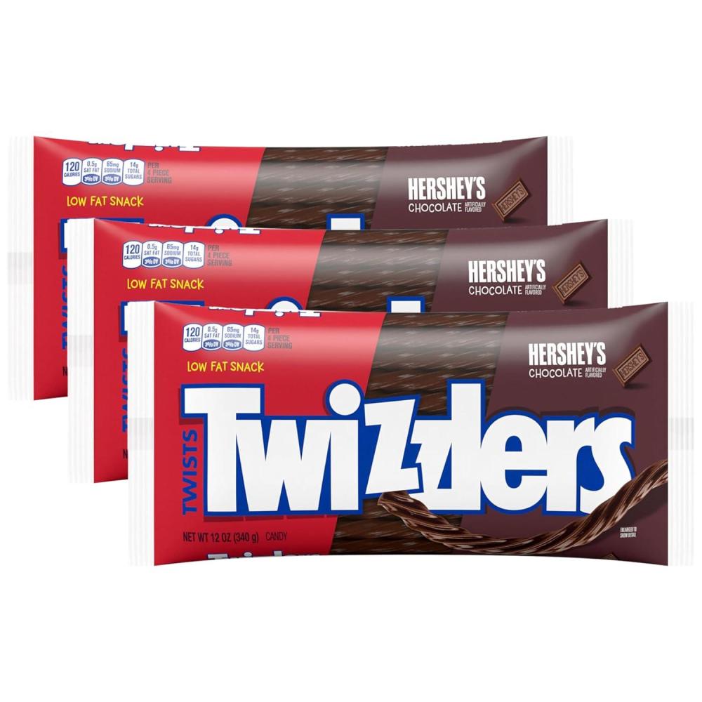 imageTWIZZLERS Twists Strawberry Flavored King Size Chewy Candy Packs 5 oz 15 Count12 Ounce Pack of 18