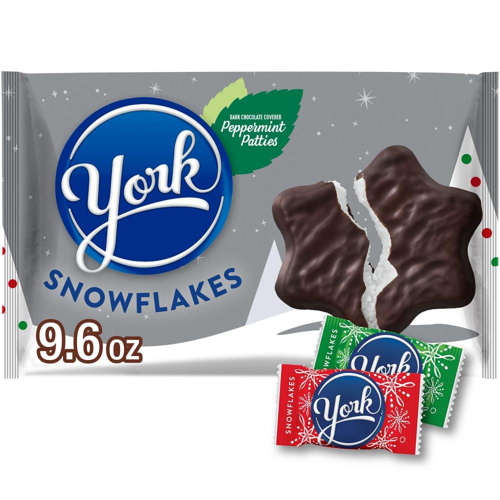imageYORK Dark Chocolate Peppermint Patties Snowflakes Christmas Candy Bag 16 ozDark Chocolate