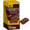 HERSHEY’S Milk Chocolate with Almonds XL, Candy Bars, 4.25 oz (12 Count, 16 Pieces)
