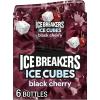 ICE BREAKERS Ice Cubes Bubble Breeze Flavored Sugar Free Chewing Gum Bottles, 3.24 oz (6 Count, 40 Pieces)(Black Cherry)