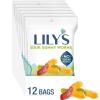 LILY’S Assorted Fruit Flavored No Sugar Added, Gummy Bears Bags, 1.8 oz (12 Count)(Sour Gummy Worms)