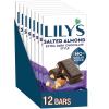 LILY’S Extra Dark Chocolate Style No Sugar Added, Sweets Bars, 2.8 oz (12 Count)(Salted Almond)