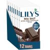 LILY’S Sea Salt Extra Dark Chocolate Style No Sugar Added, Sweets Bars, 2.8 oz (12 Count)