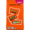 REESE’S Assorted Chocolate and Peanut Butter Snack Size, Candy Party Pack, 32.06 oz(Assortment Bag  32.06 oz.)