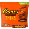 REESE’S THiNS Milk Chocolate Peanut Butter Cups, Candy Party Pack, 24.05 oz(Milk Chocolate Peanut Butter)