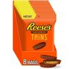 REESE’S THiNS Milk Chocolate Peanut Butter Cups, Candy Party Pack, 24.05 oz(Peanut Milk Chocolate)