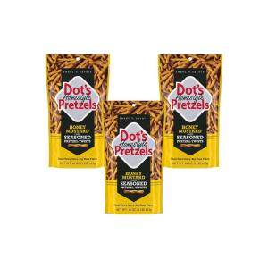 Dot’s Pretzels Bundle Pack Original, Honey Mustard, and Cinnamon Sugar Seasoned Pretzel Twist Snack, 16oz Grocery Sized Bags (3 Pack)(Honey-Mustard)