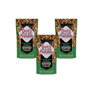 Dot’s Pretzels Bundle Pack Original, Honey Mustard, and Cinnamon Sugar Seasoned Pretzel Twist Snack, 16oz Grocery Sized Bags (3 Pack)(Parmesan Garlic)