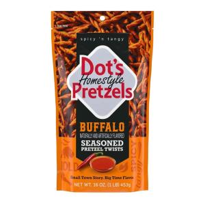 Dot’s Pretzels Original Seasoned Pretzel Twist Snack, 16oz Grocery Sized Bag(Buffalo)