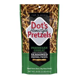 Dot’s Pretzels Original Seasoned Pretzel Twist Snack, 16oz Grocery Sized Bag(Parmesan Garlic)