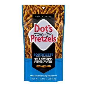 Dot’s Pretzels Original Seasoned Pretzel Twist Snack, 16oz Grocery Sized Bag(Southwest)
