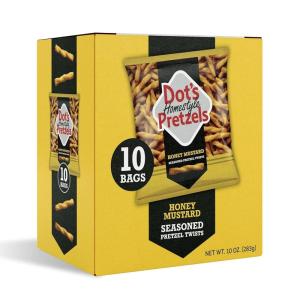 Dot’s Pretzels Variety Pack, Original, Honey Mustard, and Parmesan Garlic Twist Snack, 1oz Individually Sized Bags (18 Count)(Honey-Mustard)