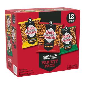 Dot’s Pretzels Variety Pack, Original, Honey Mustard, and Parmesan Garlic Twist Snack, 1oz Individually Sized Bags (18 Count)(Original  Honey Mustard  Parmesan Garlic Variety Pack)