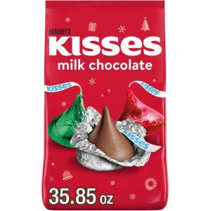 HERSHEY’S KISSES Milk Chocolate, Christmas Candy Bulk Bag, 35.85 oz