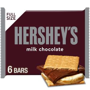 HERSHEY’S Milk Chocolate Candy Bars, Halloween Candy, 1.55 oz (6 Count)(Candy Bars)