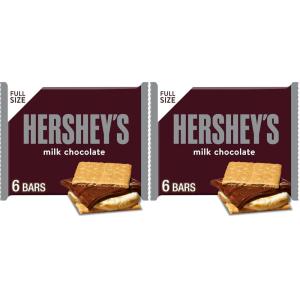 HERSHEY’S Milk Chocolate Candy Bars, Halloween Candy, 1.55 oz (6 Count)(Chocolate Bars)