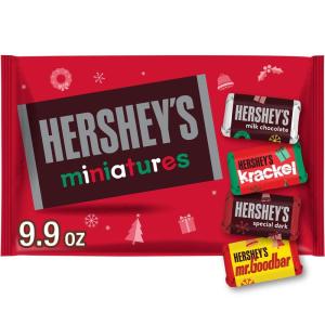 HERSHEY’S Miniatures Assorted Chocolate, Christmas Candy Bag, 17.1 oz(Chocolate)