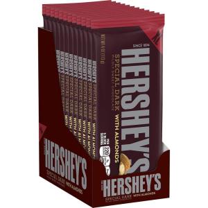 HERSHEY’S Special Dark with Almonds, 4 ounce Bars (12 ct)