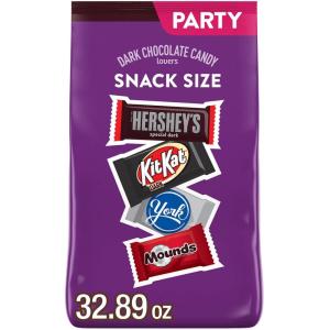 Hershey Assorted Dark Chocolate Flavored Snack Size, Candy Party Pack, 32.89 oz(32.89 Ounce (Pack of 1))