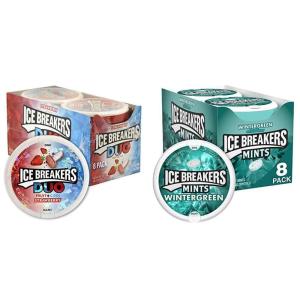 ICE BREAKERS Wintergreen Sugar Free Mints Tins, 1.5 oz (8 Count)(Strawberry & Wintergreen)