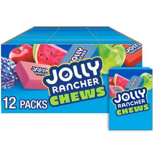 JOLLY RANCHER Chews Assorted Fruit Flavored Candy Box, Halloween Candy, 2.06 oz (12 Count)(Assorted Fruit Flavored)