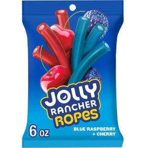 JOLLY RANCHER Ropes Blue Raspberry and Cherry Flavored Candy Bag, 6 oz(6 Ounce (Pack of 1))