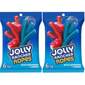 JOLLY RANCHER Ropes Blue Raspberry and Cherry Flavored Candy Bag, 6 oz(6 Ounce (Pack of 2))