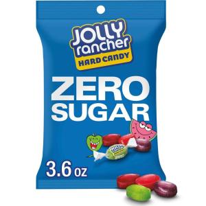 JOLLY RANCHER Zero Sugar Assorted Fruit Flavored Hard Candy Bag, 3.6 oz (Pack of 12)(Assorted Fruit Flavored)