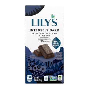 LILY’S Intensely Dark Extra Dark Chocolate Style No Sugar Added, Sweets Bars, 2.8 oz (12 Count)(Intensely Dark Chocolate Bar)