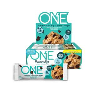 ONE Protein Bars, Blueberry Cobbler, Gluten Free with 20g Protein and 1g Sugar, Pantry Staples, 2.12 oz (12 Count)(Chocolate Chip Cookie Dough)