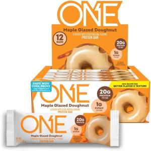 ONE Protein Bars, Blueberry Cobbler, Gluten Free with 20g Protein and 1g Sugar, Pantry Staples, 2.12 oz (12 Count)(Maple Glazed Doughnut)