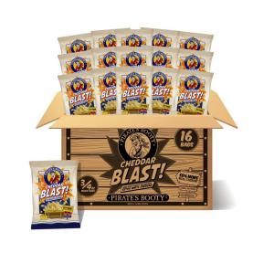 Pirate’s Booty Aged White Cheddar Cheese Puffs, Gluten-Free, Kids Snacks, 0.5oz (24ct)(Cheddar Blast)