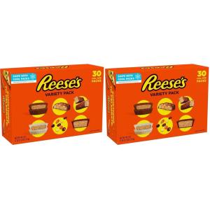 REESE’S Assorted Peanut Butter Candy Bulk Box, 44.1 oz (30 Count)(Variety Pack)