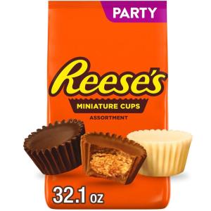REESE’S Miniatures Assorted Flavored Peanut Butter Cups, Candy Party Pack, 32.1 oz