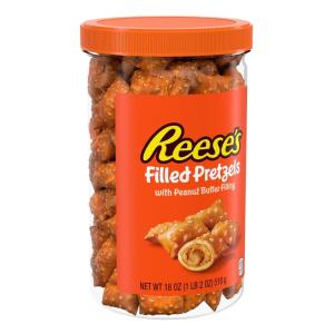 Reese’s Filled Pretzels, Peanut Butter Pretzel Nuggets, Crunchy, Ready to Eat, Sweet and Salty Snack, 18oz Jar(18 Ounce (Pack of 1))