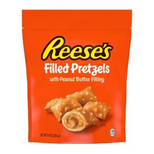 Reese’s Filled Pretzels, Peanut Butter Pretzel Nuggets, Crunchy, Ready to Eat, Sweet and Salty Snack, 9oz Resealable Bag