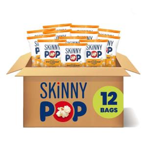 SkinnyPop Popcorn, Original, Whole Grain, Dairy-Free Snack, 0.65oz Bags (30ct)(White Cheddar)