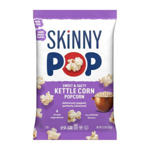 SkinnyPop Popcorn, Original, Whole Grain, Dairy-Free Snack, 4.4oz Bag(Sweet & Salty Kettle)