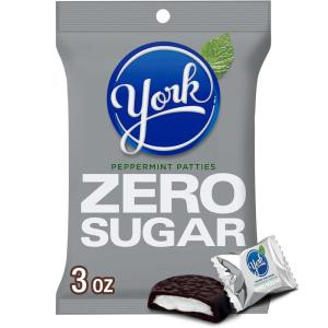 YORK Zero Sugar Chocolate Peppermint Patties, Candy Bags, 3 oz (12 Count)