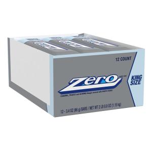 ZERO White Fudge, Caramel, Peanut and Almond Nougat King Size Candy, Bulk Individually Wrapped, 3.4 oz Bars (12 Count)