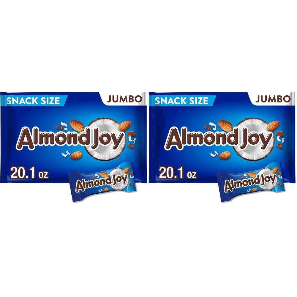 imageALMOND JOY Coconut and Almond Chocolate Snack Size Candy Jumbo Bag 201 oz201 Ounce Pack of 2